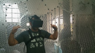 Dylan Watkins tries out the Virtusphere for the very first time