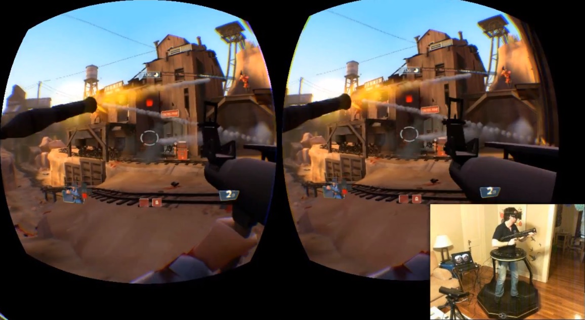 New Virtuix Omni Treadmill Video TF2 Gameplay with Oculus Rift