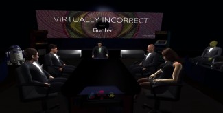 Virtually Incorrect with Gunter is a live talk show held in virtual reality.