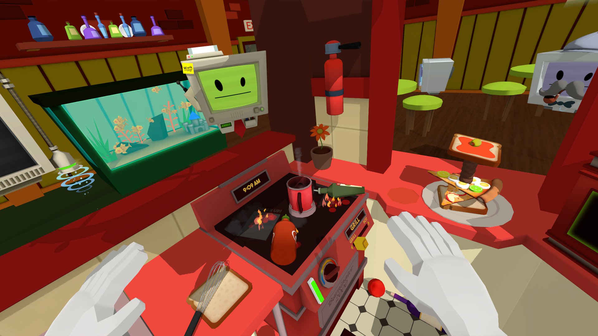 Собирать работа игра. Job Simulator ВР. Китчен симулятор VR. Кухня симулятор виар. ВР игры кухня.