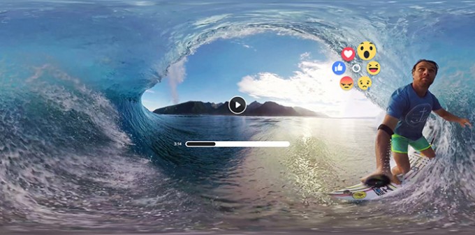 facebook 360 video likes and reactions in virtual reality facebook