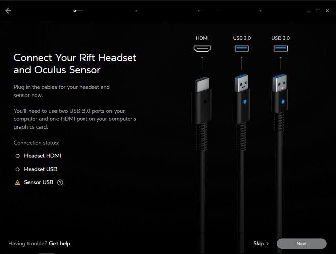 oculus connecting dk2 home