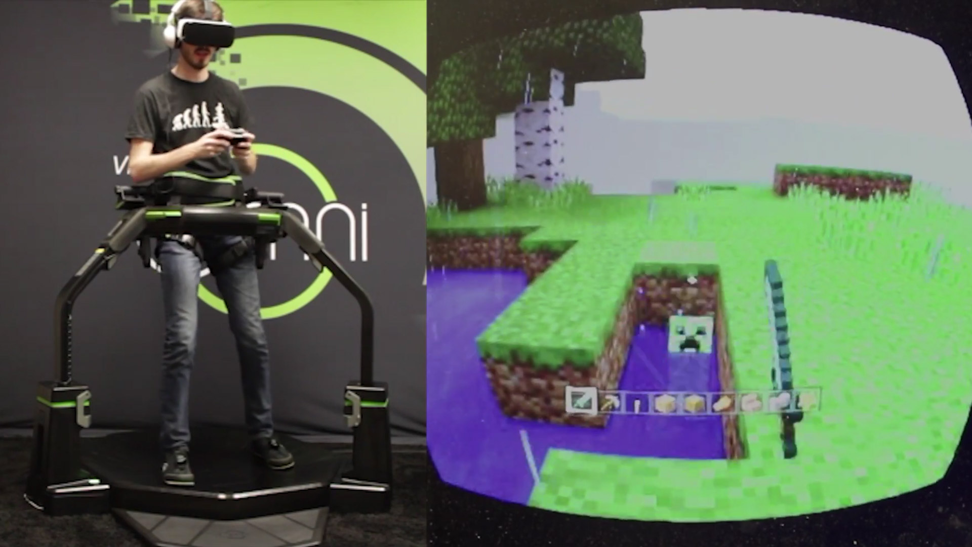 Virtuix Omni Lets You Stroll Through Minecraft S Endless Worlds On Gear Vr Road To Vr