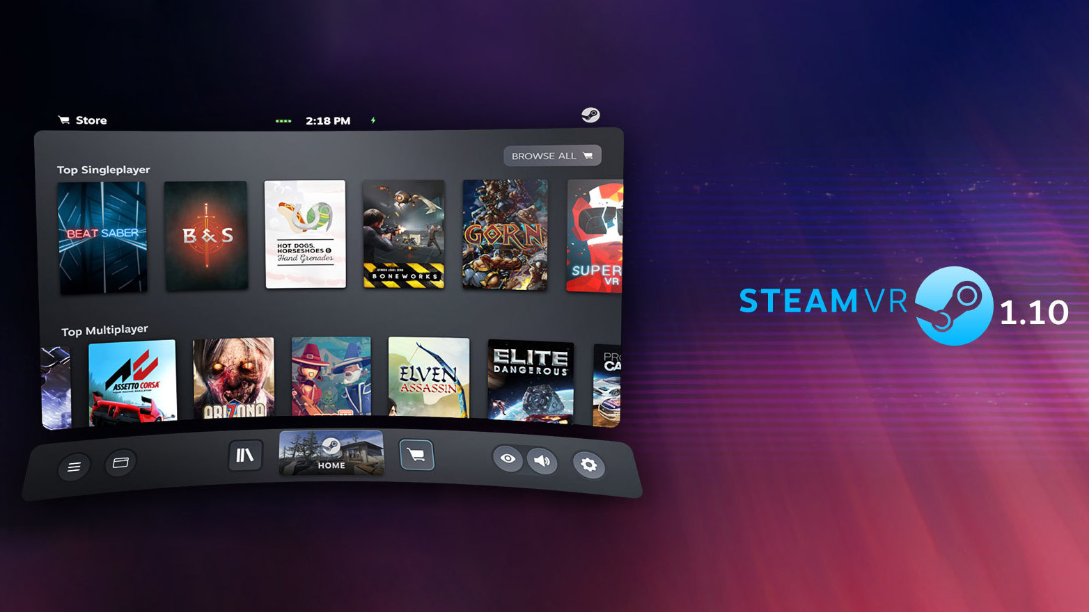 butiksindehaveren Løsne Mindst SteamVR Gets a New Dashboard, Finally Ditching Steam Big Picture